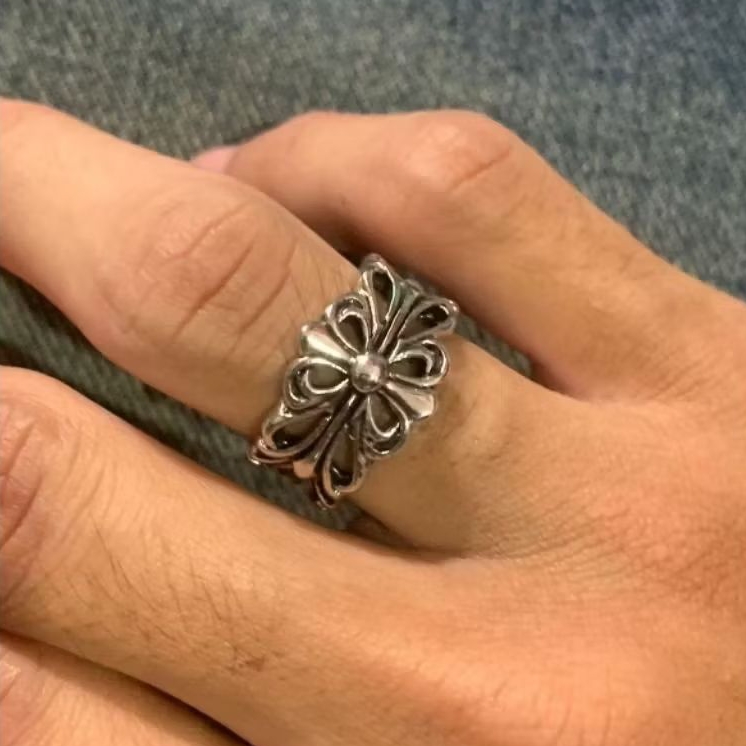 Chrome Hearts Floral Ring, Cincin Chrome Hearts