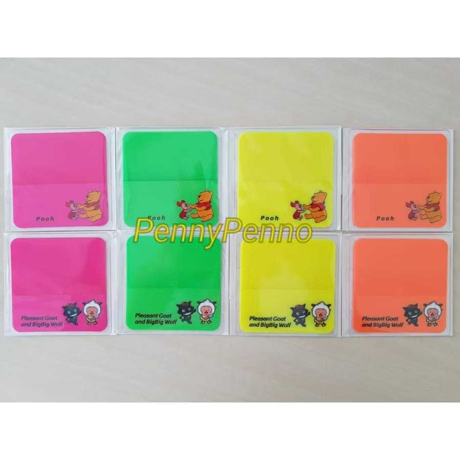 

Sticky Note Warna Transparan Karakter / Sticky Notes Tahan Air Bahan Plastik (1 Pack 20 Lembar)