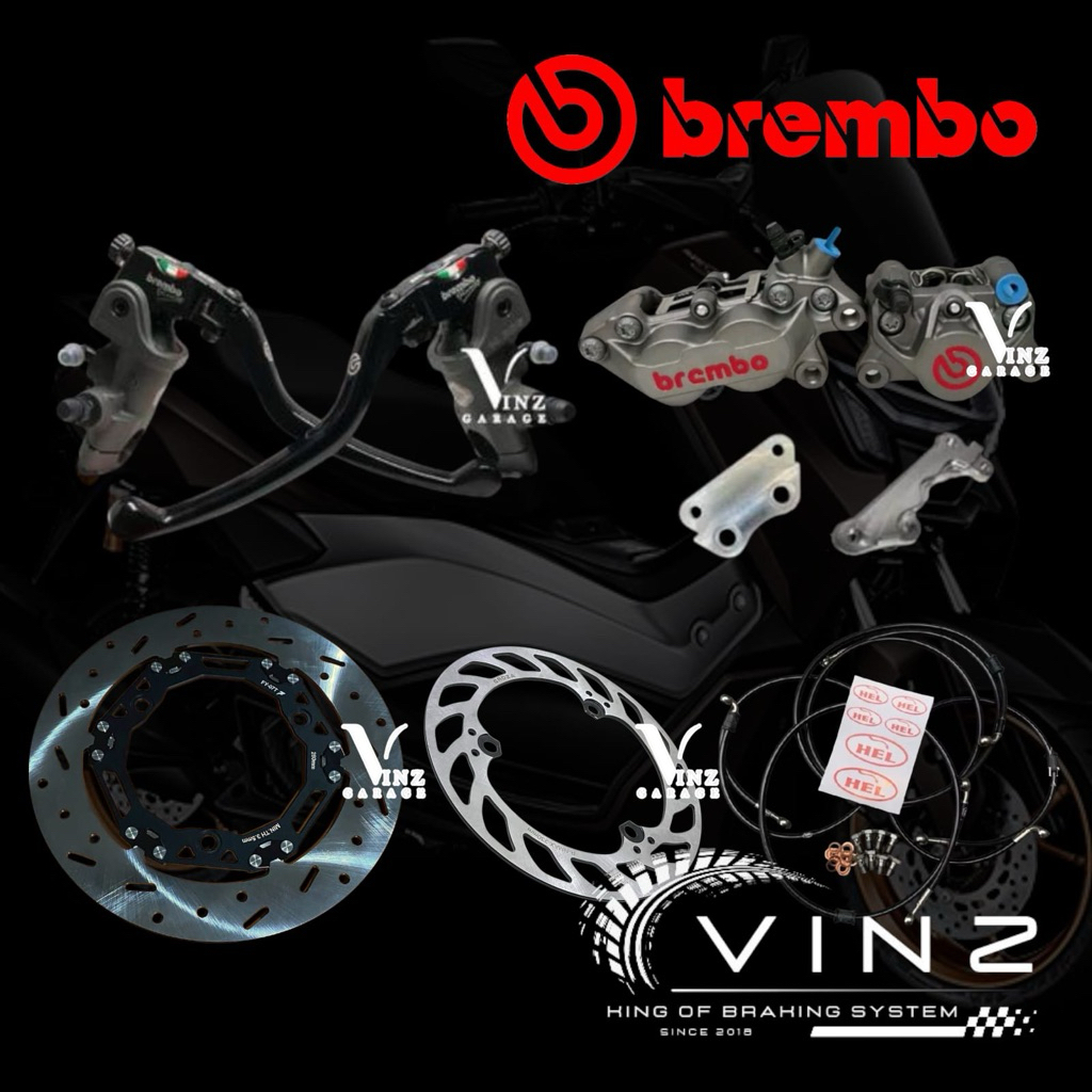 Paket Pengereman Nmax Turbo Nmax Neo By Brembo Brakes // Master Rem Brembo RCS17 dan RCS14 // Kalipe