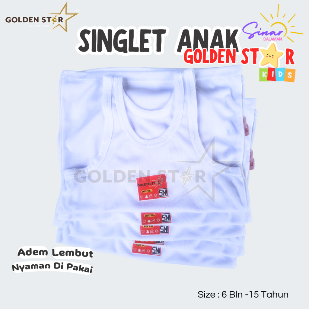 6 PCS Kaos Dalam Anak Laki Laki - Kaos Dalam Bayi - Kaos Dalam Anak Laki Laki Lusinan Tebal - Baju D