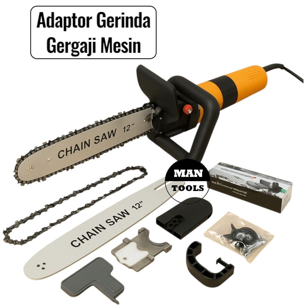 Adaptor Gerinda ke Gergaji Mesin 1 Set Rantai Gergaji Kayu