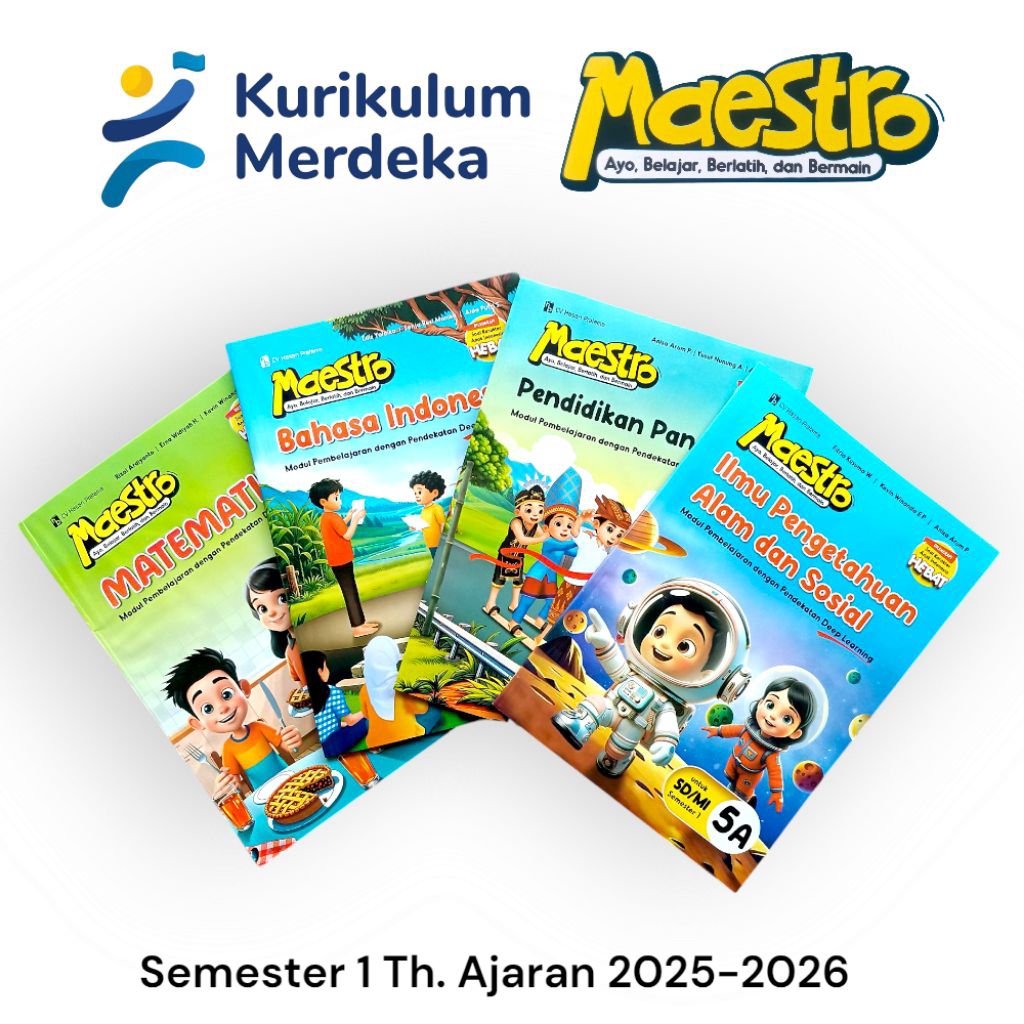 LKS MAESTRO KELAS 5 SD KURIKULUM MERDEKA MATEMATIKA IPAS INDONESIA PANCASILA SEMESTER 1 & 2