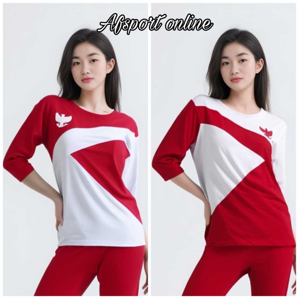 baju senam merah putih Indonesia olahraga senam zumba aerobik gym fitness sport