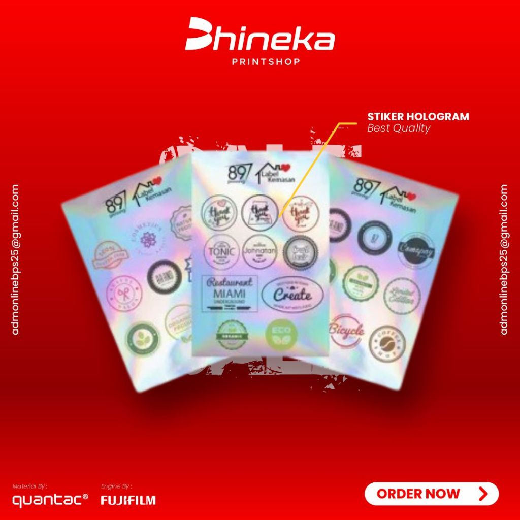 

CETAK STIKER HOLOGRAM/GOLD/SILVER A3+/PRINT+CUTTING