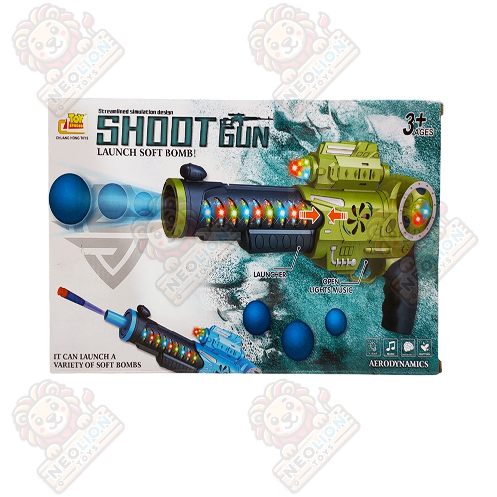 Mainan Anak Pistol Peluru Soft Bullet Gun Tembakan Launch Soft Bomb 2 in 1 CH041
