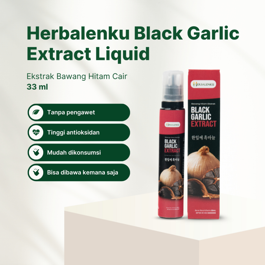 Herbalenku Black Garlic Extract 33ml Ekstrak Bawang Hitam Cair Obat Kolesterol Jantung