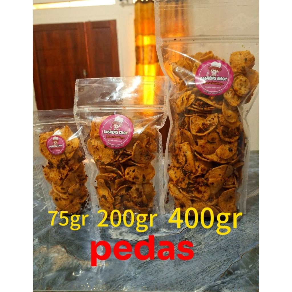 

basreng emoy PAKET KOMPLIT 75gr.200gr.400gr rasa pedas sedang
