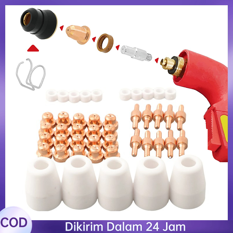 40pcs/Set Nozel Plasma Cut Plasma Cutting Nozzle Plasma Cutter Electrode Nozle Plasma Cutter Dan Noz