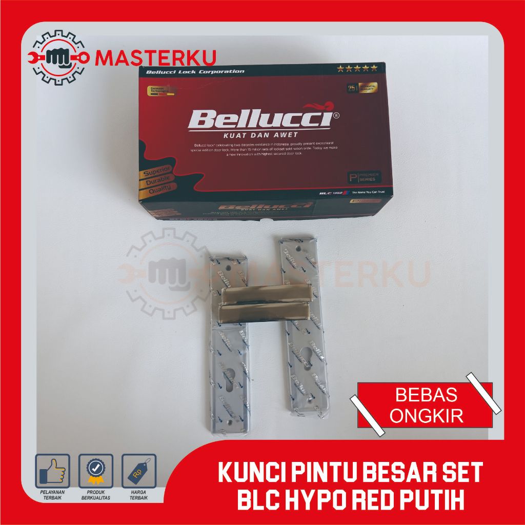 KUNCI PINTU BESAR SET BLC RED HYPO RED PUTIH /KUNCI PINTU SET/DOORLOCK