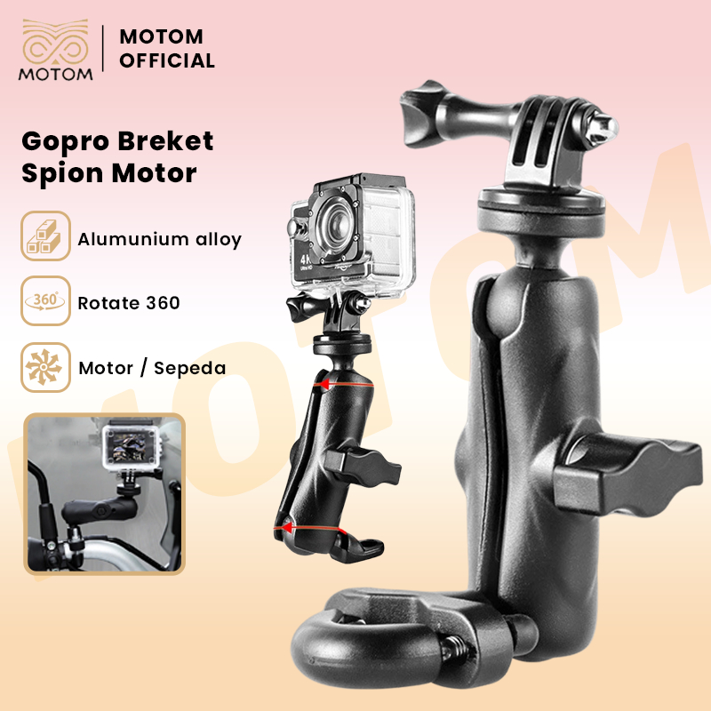 Mipanda Gopro Breket Action Insta 360 Cam Holder Kamera Motor Camera Spion Breket Gopro Spion Stang