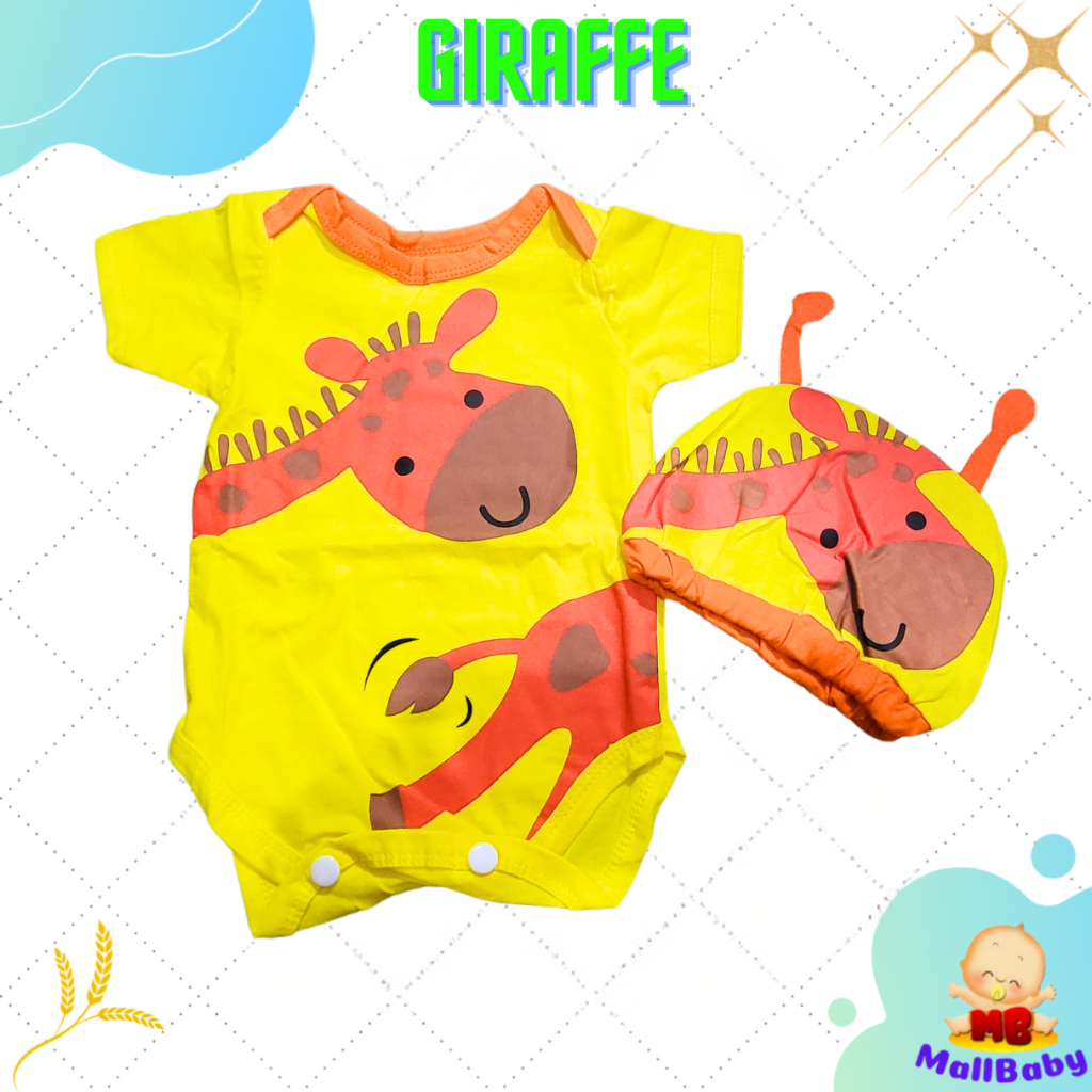 Jumper Bayi Karakter Lucu Hewan Binatang Kostum Jerapah Giraffe