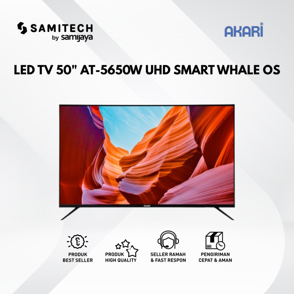 LED TV AKARI 50"  Smart AI TV AT-5650W 5650W  UHD SMART WHALE OS 50INCH Voice Command