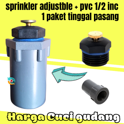 Sprinkler Pertanian Sprinkle Adjustable Springkler Taman Irigasi +Shock Drat Dalam/Pipa Sambungan 1/