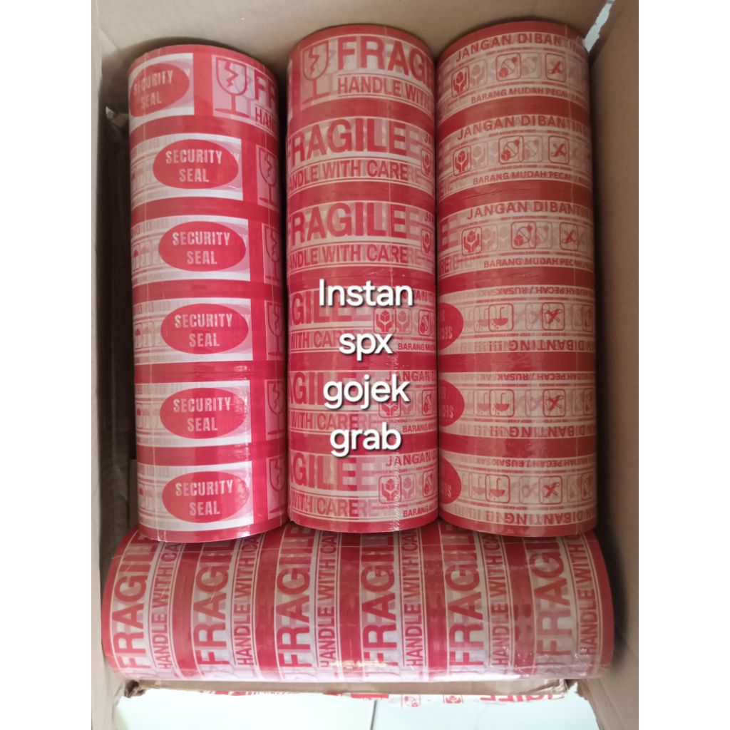 

Lakban Fragile 50 yard tape isolasi coklat bening selotip murah kuat tebal 45 mm x 90 yard