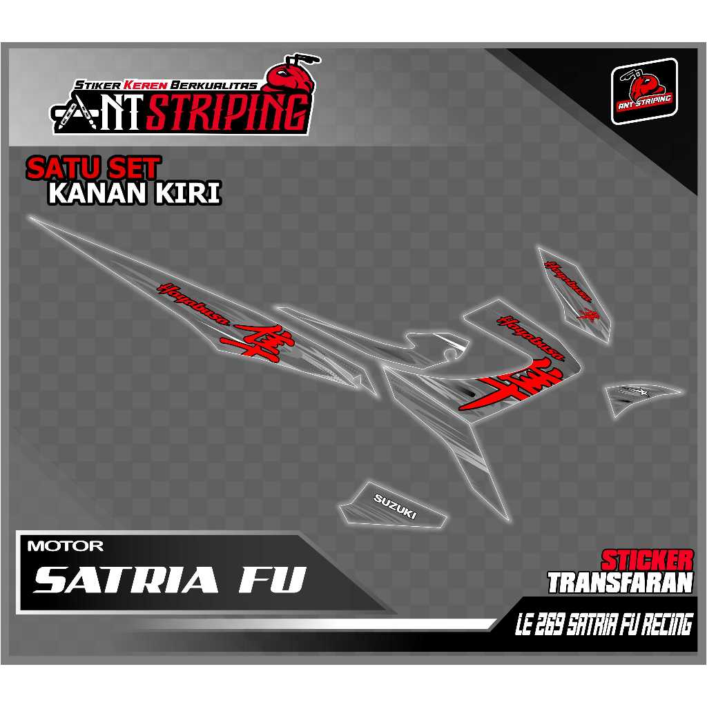 STRIPING STIKER SATRIA FU STIKER MOTOR SATRIA FU SEMIFULL TRANSPARAN TEMA KANJI JEPANG  KEREN LE269