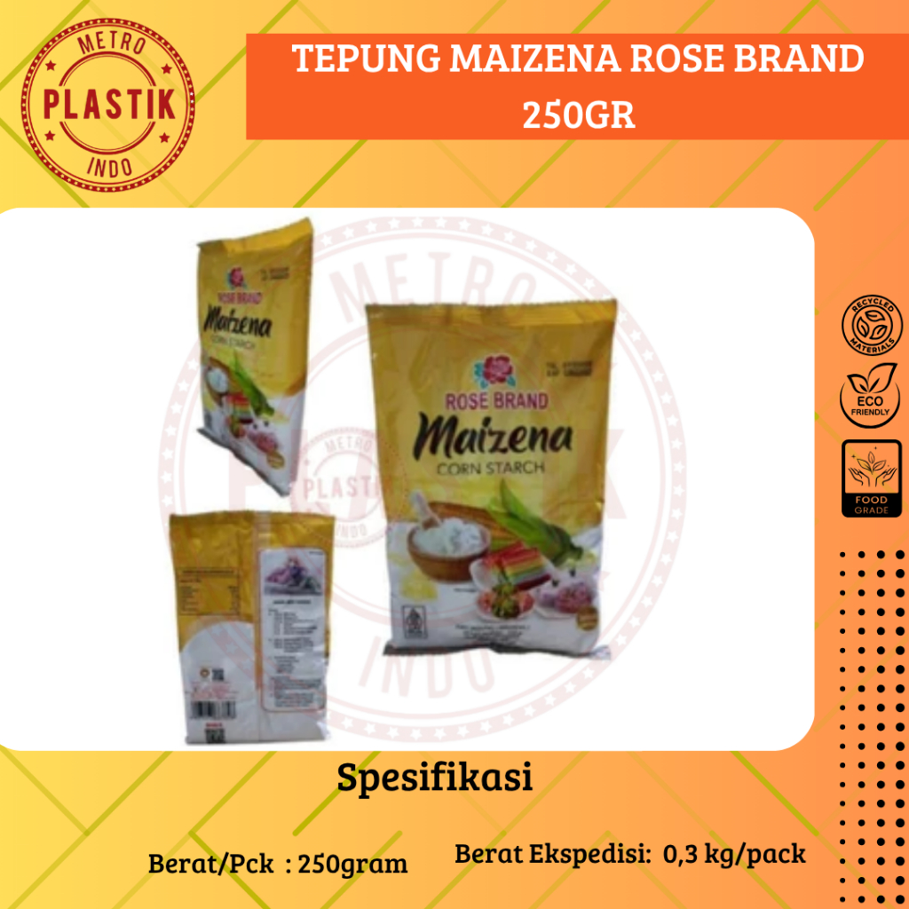 

Tepung Maizena Rose Brand 250gr / Tepung Pati Jagung Rose Brand / Maizena Tepung Corn Starch 250 GR Untuk Kue dan Masakan Bahan Rice