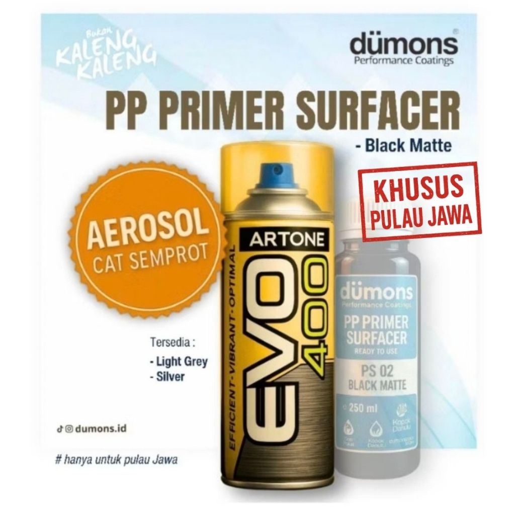 PP PRIMER SURFACER Aerosol (Artone EVO 400) Penghitam Motor Permanen