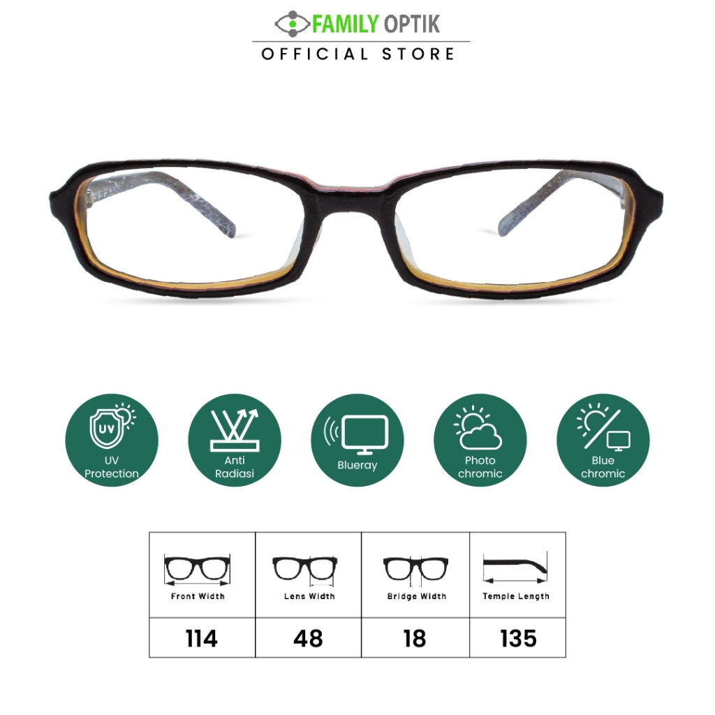 Family Optik - Kacamata Elvie Blueray Photocromic Anti Radiasi