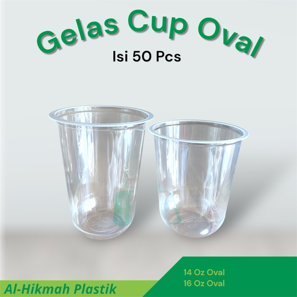 Cup Gelas Oval HOK Uk. 14 dan 16
