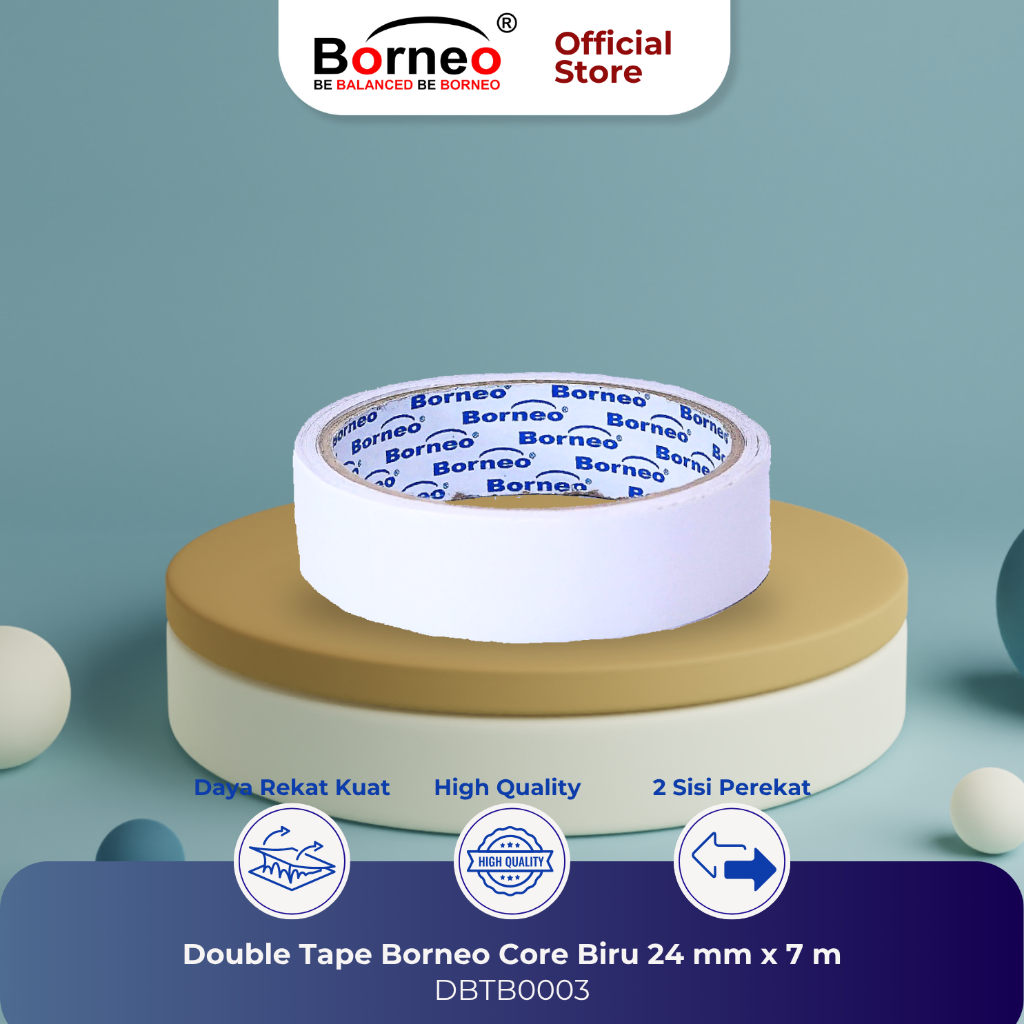 

12 ROLL - Borneo Double Tape CB 24mm x 7m