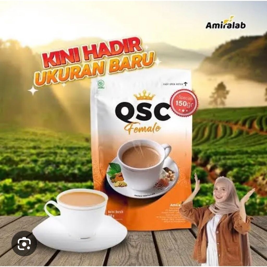 

beli 1 gratis 1 AMIRALAB qsc female kopi herbal berat 100gram herbal halah bpom