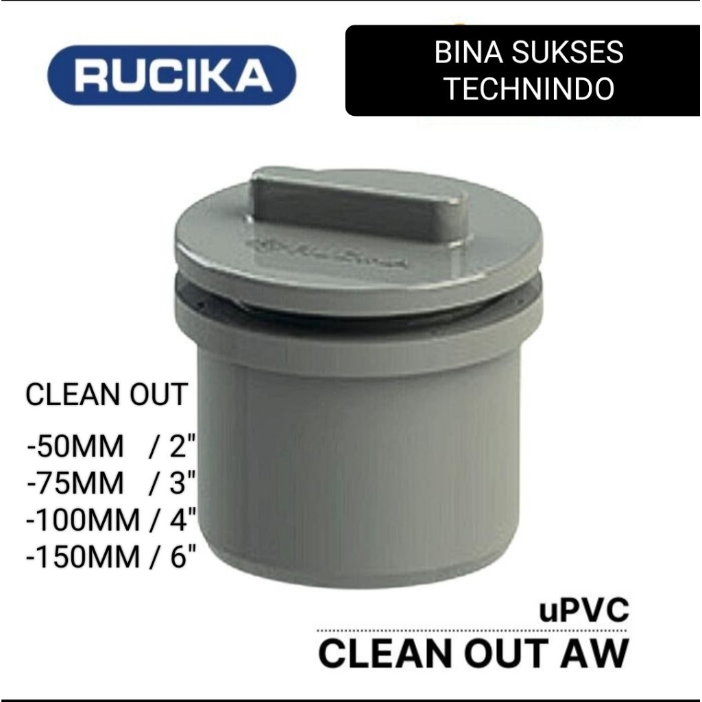 FITTING PVC AW RUCIKA C O 2" 2 INCH 50MM 50 MM - CLEAN OUT - CO RUCIKA  AW