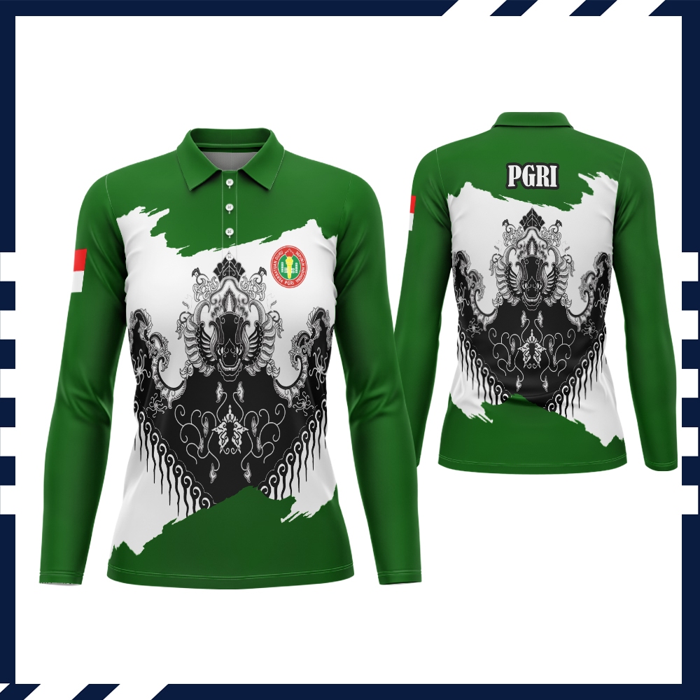 PGRI KAOS BAJU WANITA TANGAN PANJANG BERKERAH TANGAN PANJANG PRINTING KEREN