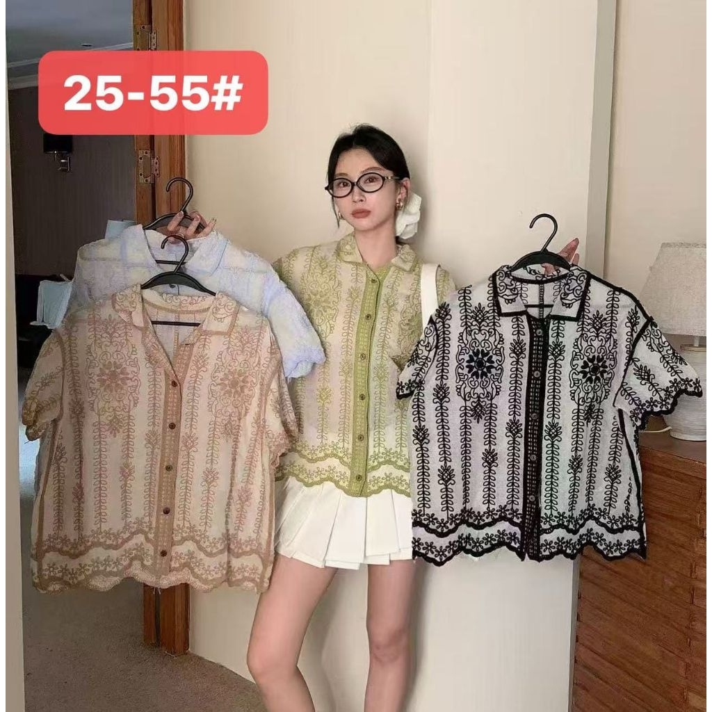 Blouse Katun Bordir Premium Bordiran Tebal