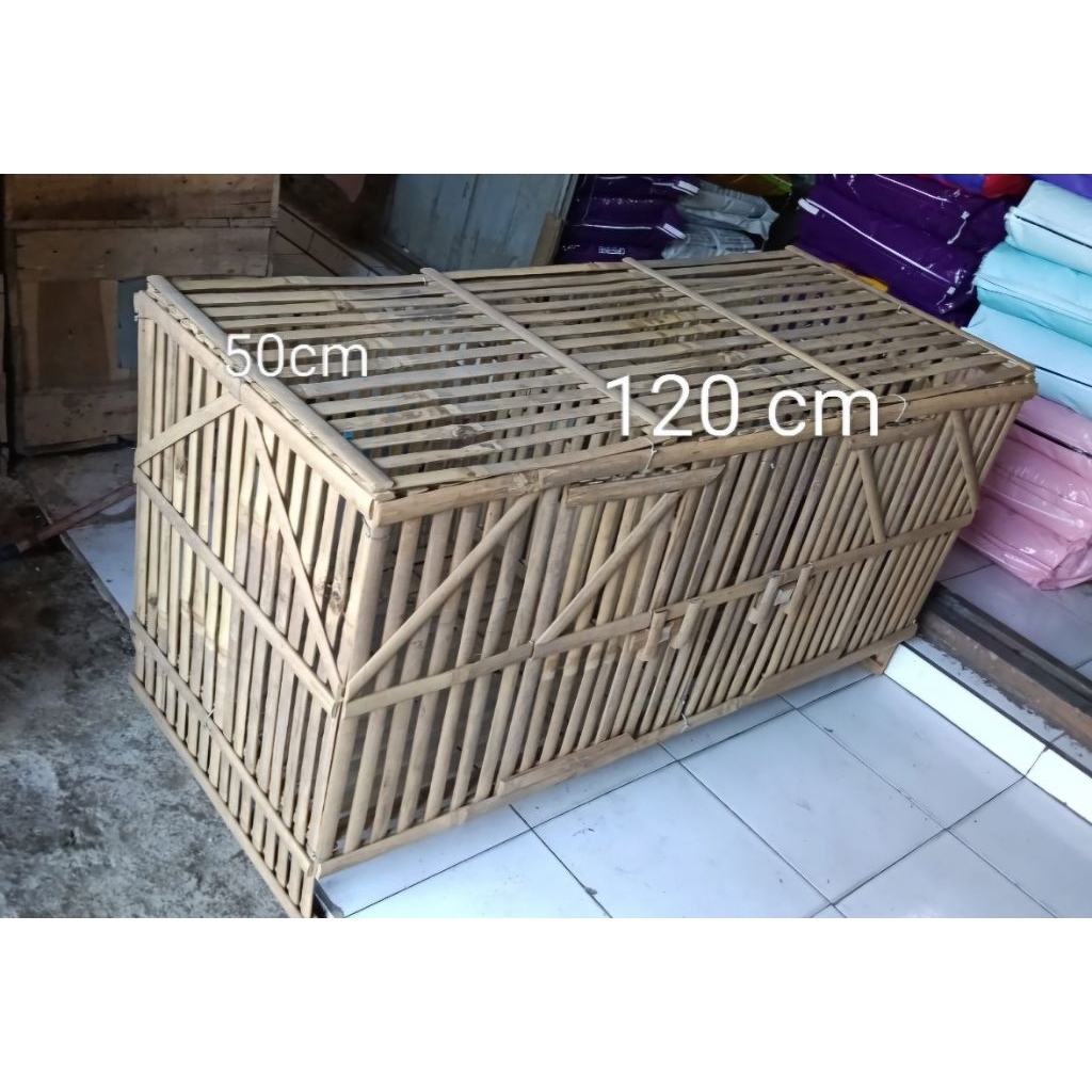 Box Bambu Kandang Kurungan Ayam 2 Pintu, ukuran 50x120 cm, Rakitan, bongkar pasang mudah dan termura