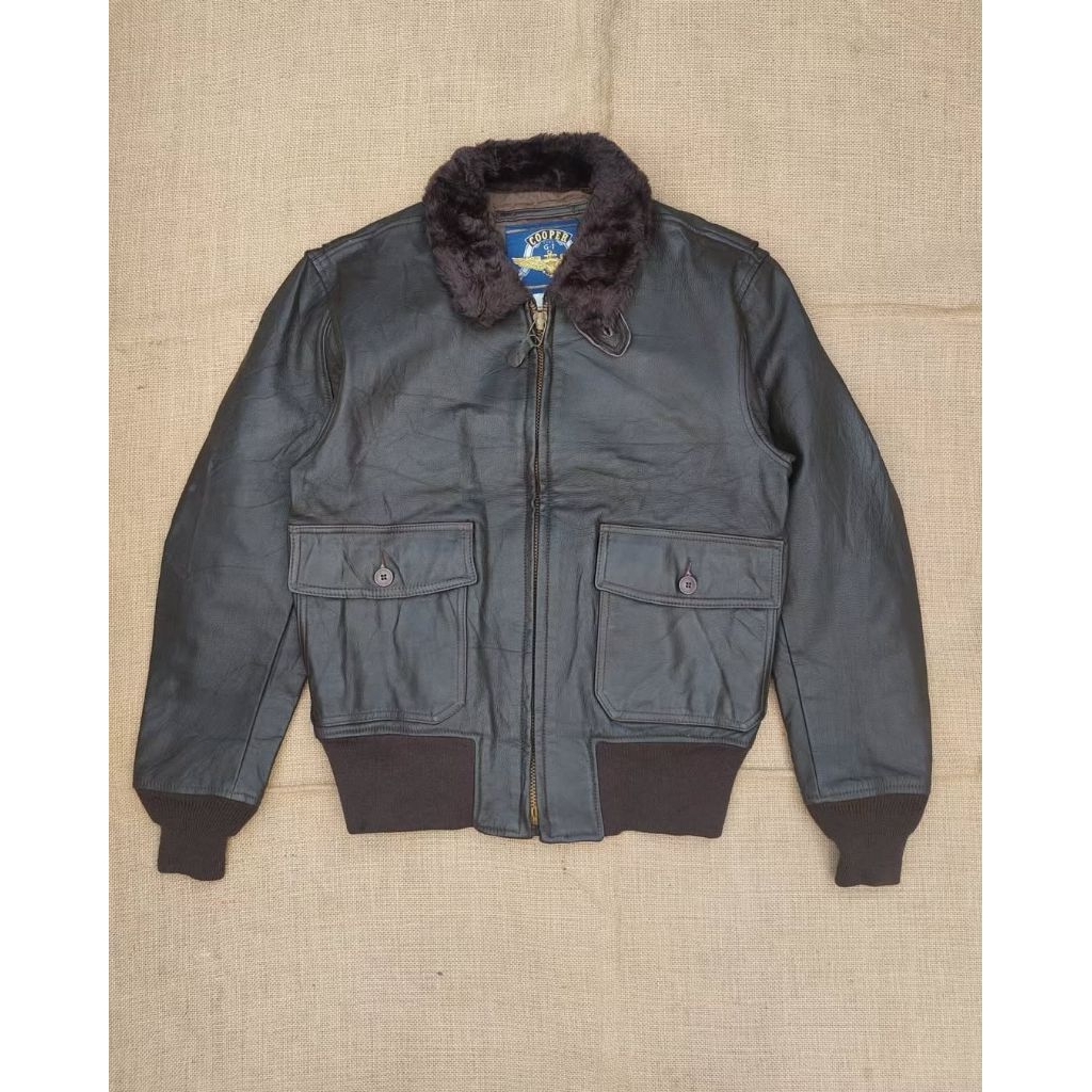Cooper USN USA G1 Vintage Leather Flight Jacket Bomber Pilot Army Military Classic Retro Rugged Styl