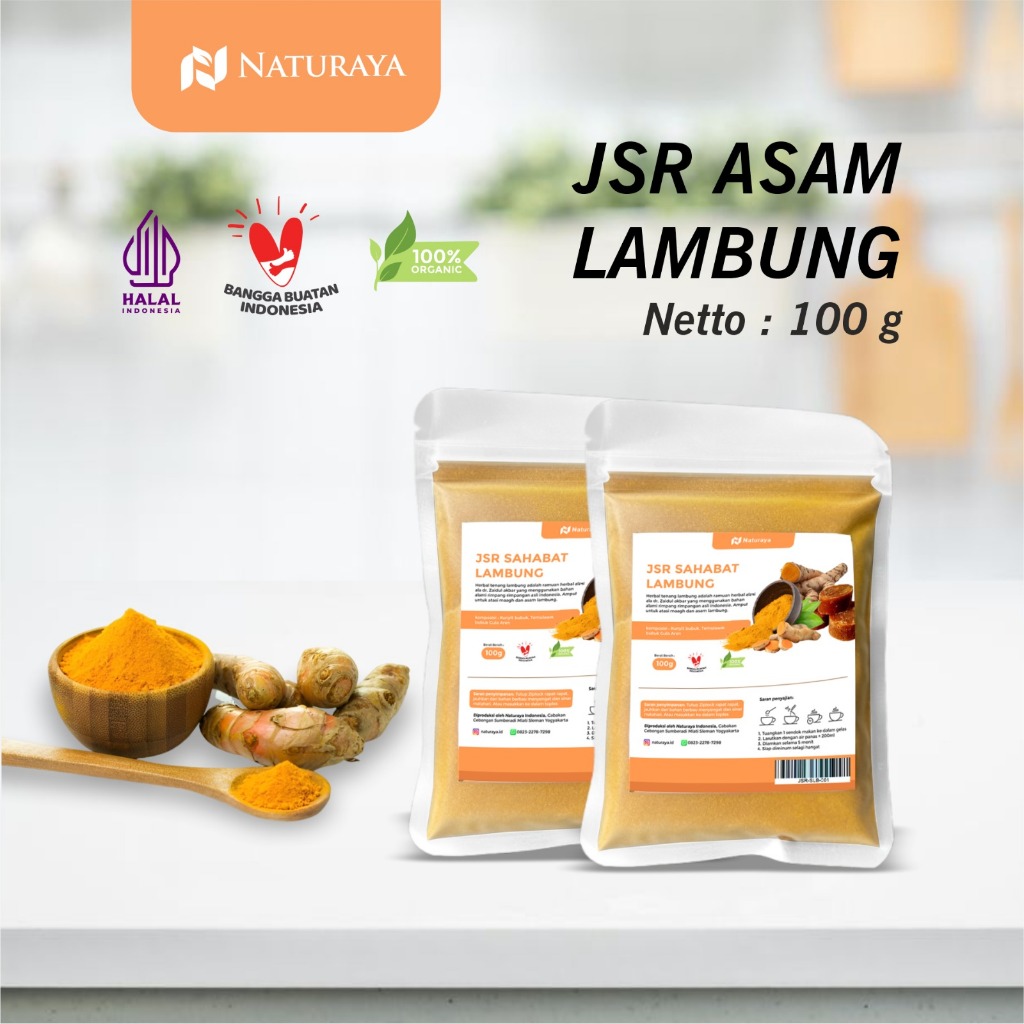 

JSR Kunyit Temulawak+Gula Aren 100gr Obat Alami Maag, GERD, dan Asam Lambung | PIRT & Halal | 100% Organik