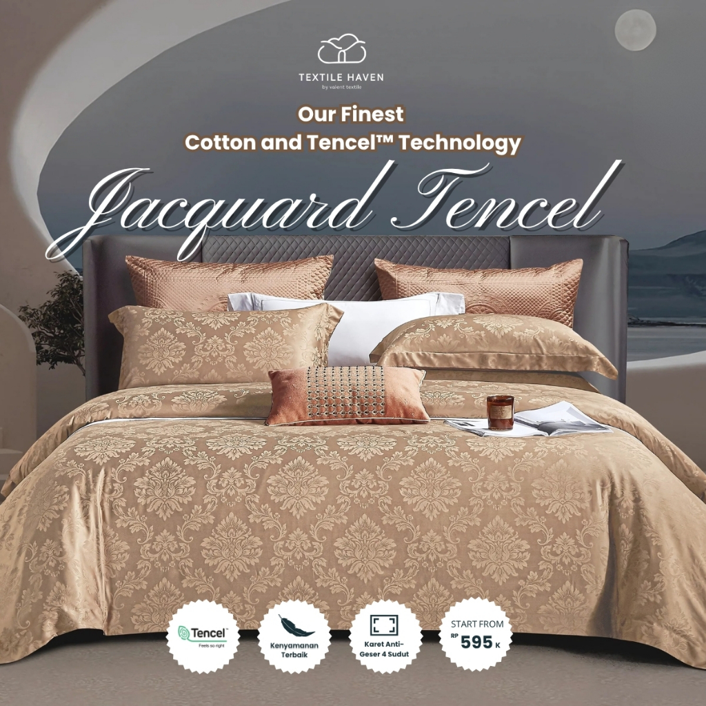 Sprei dan BedCover Jacquard Sutra Serat Bamboo Original 80s | Sprei KingKoil Sutra Emboss tinggi 40