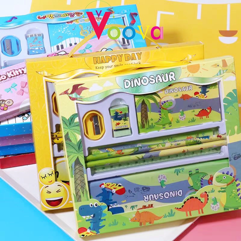 

VOOVA Stationary Set Kotak Pensil Anak Set Stationery Alat Tulis Kotak Pensil Karakter