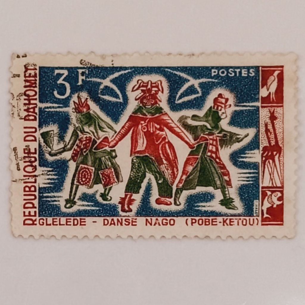 

(AD) Perangko Dahomey 1964 Native dances - Nago (Kobé kétou) 3 franc Used