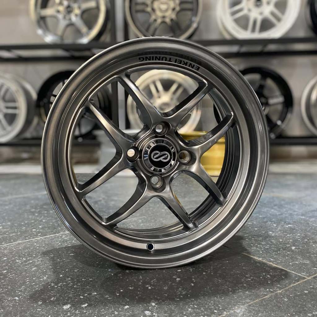 Velg Enkei Tuning Ring 15 Lebar 6.5 Et 42 Pcd 4x100 Warna Hyper Black | Velg R15 | Velg Mobil | Velg