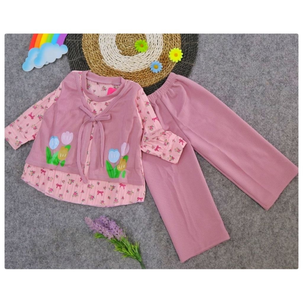 One Set Anak Kirana / Setelan Rompi Anak Perempuan