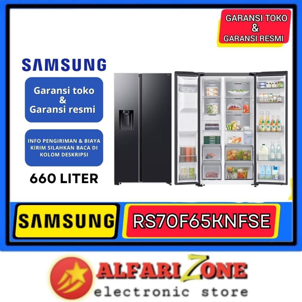SAMSUNG RS70F65KNFSE Kulkas Side by Side 660 L Samsung Bespoke Dispenser Samsung RS70F65 INVERTER