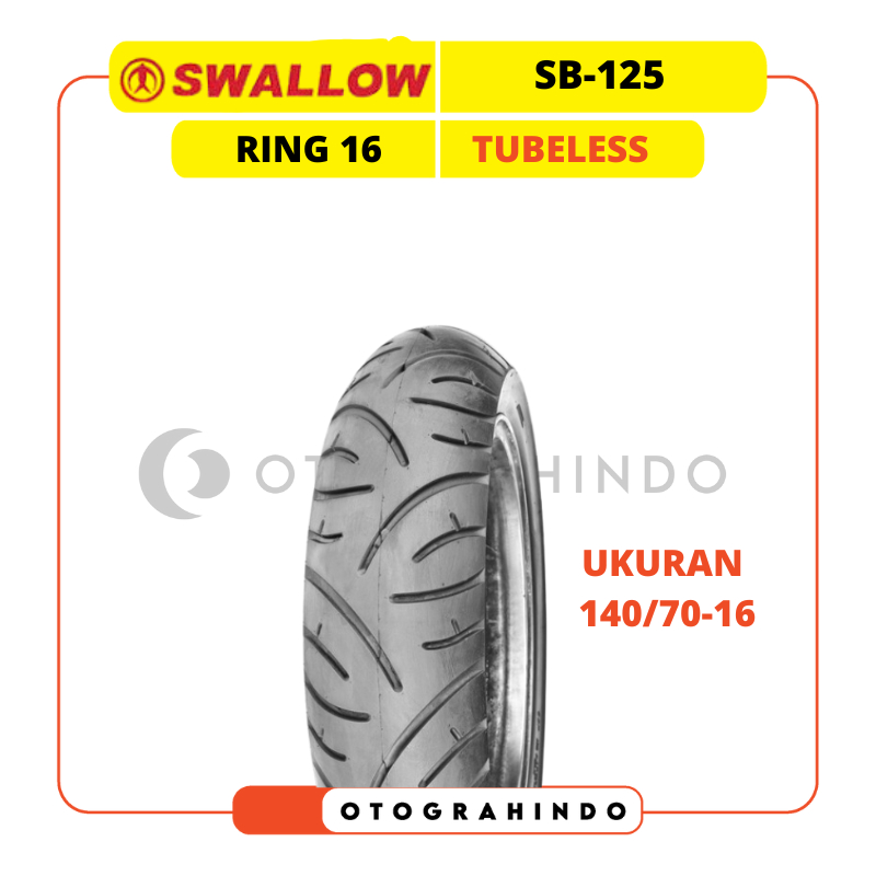 BAN LUAR SEPEDA MOTOR SWALLOW SB-125 UKURAN 140/70-16 RING 16 TUBELESS