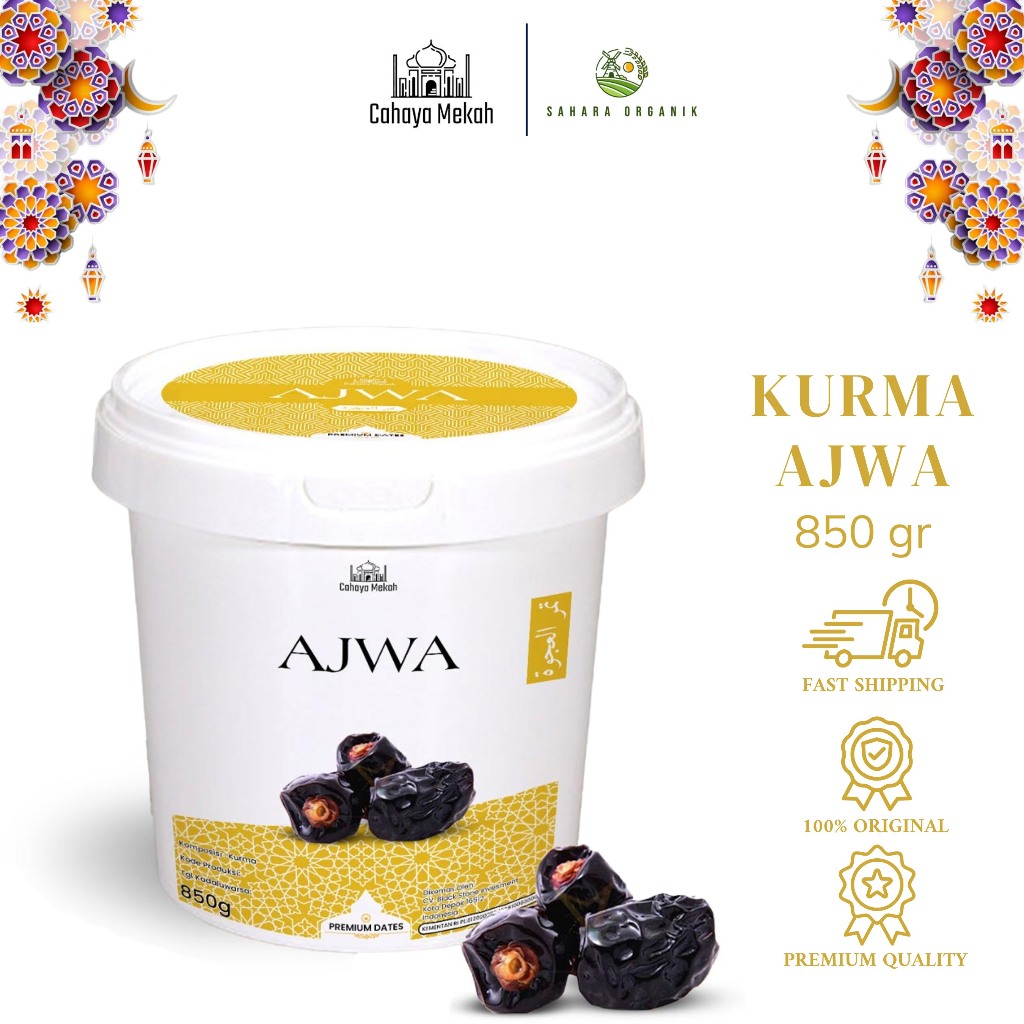 

Cahaya Mekah Kurma Ajwa 850 gram Ember Manisnya Kurma Nabi Penuh Nutrisi Lezat dan Sehat