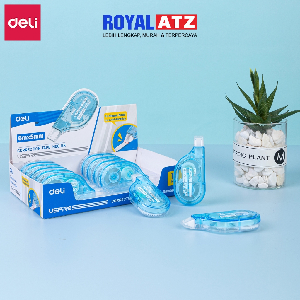 

Tip Ex Kertas / Correction Tape DELI USPiRE H08 Correction Tape Ukuran 6mx5mm
