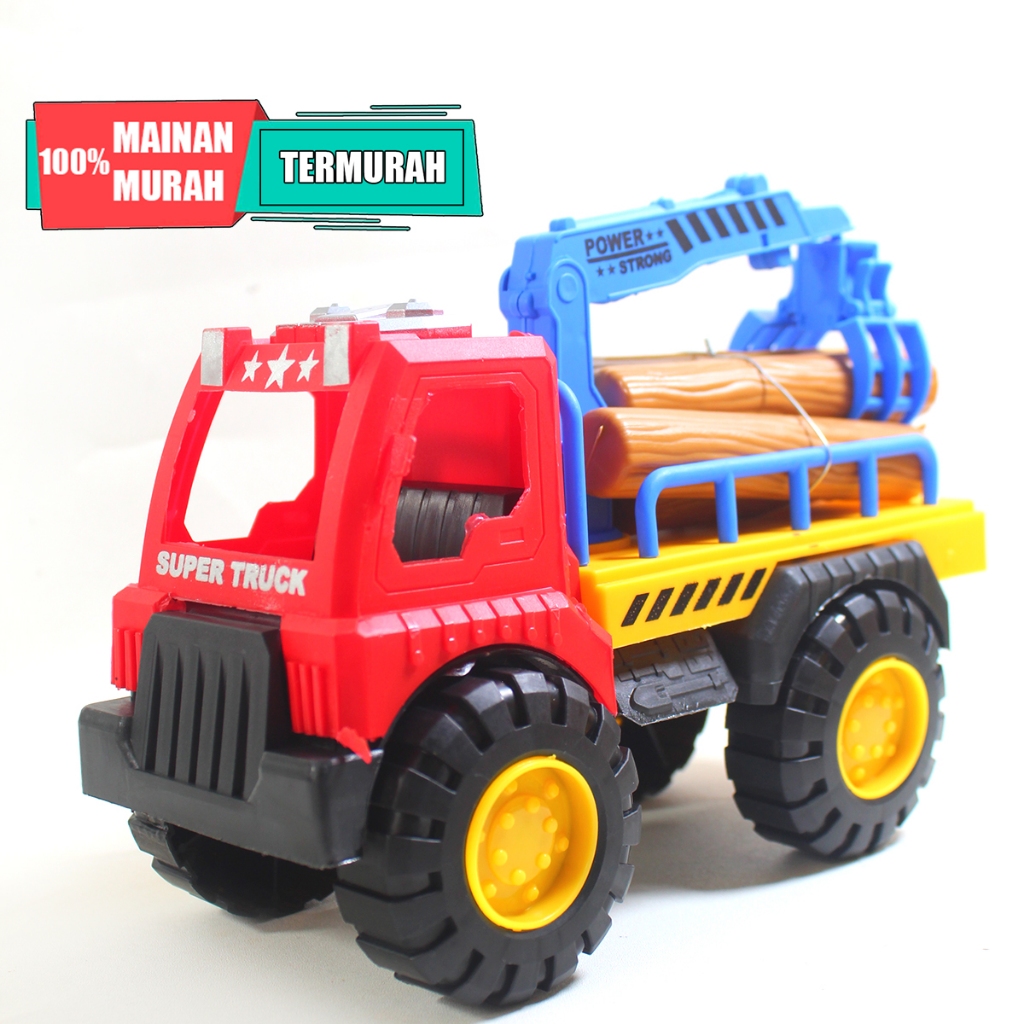 GROSIR MAINAN ANAK MURAH TRUK AK93 PENGANGKUT KAYU MOBIL MOBILAN TRUK