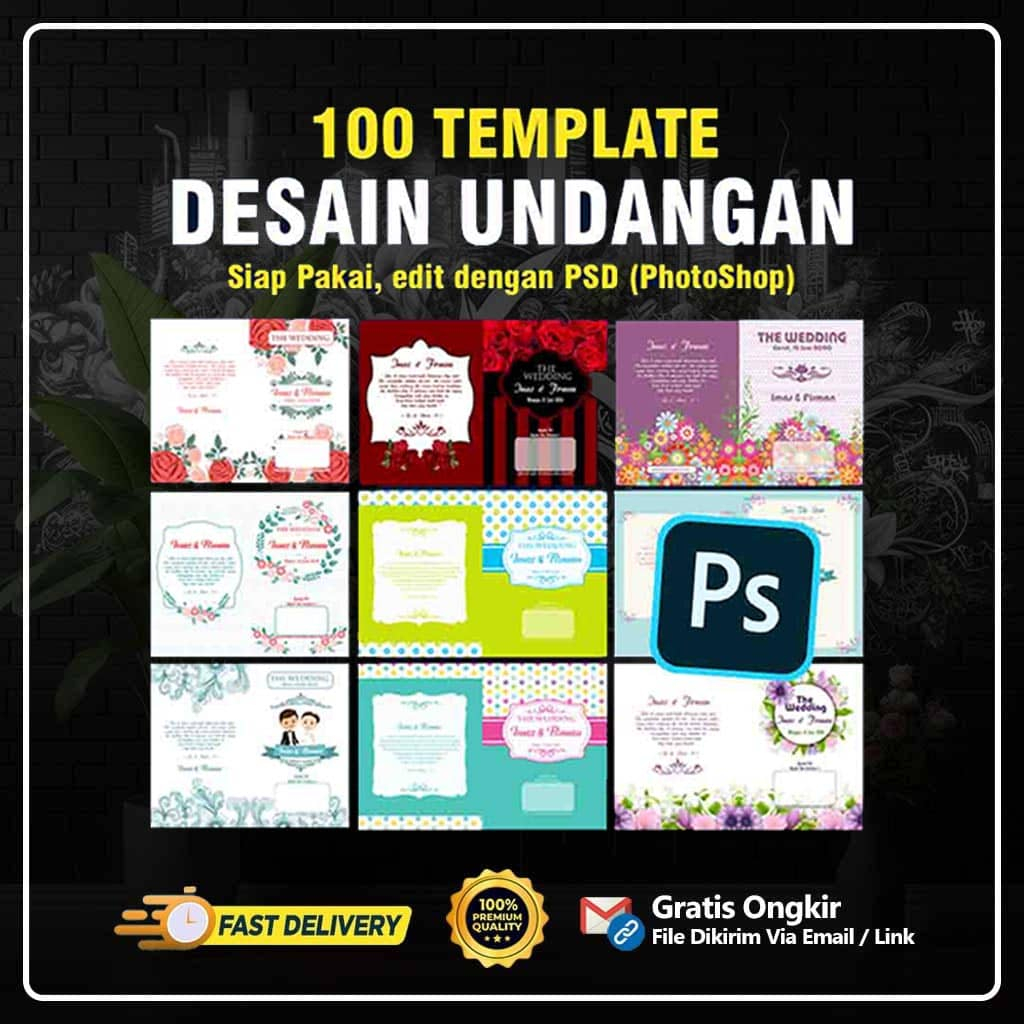 100+ Template Desain PSD Undangan Pernikahan Wedding Photoshop