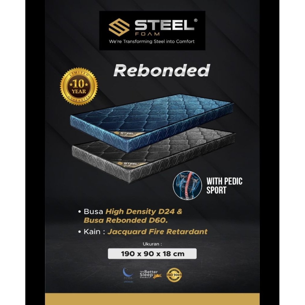 Kasur busa Rebounded premium merk ocean foam.asli original ukuran lengkap 75 / 90 / 120 / 150 / 180 
