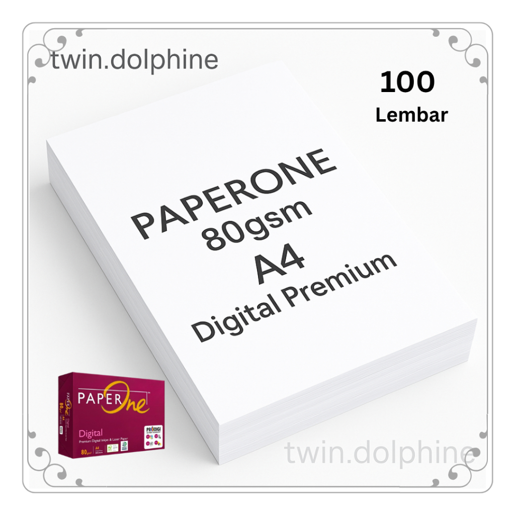 

Kertas HVS A4 PaperOne Premium Digital 80gsm – Per 100 Lembar PaperOne 80gsm A4 – Cetak Tajam | Kertas Halus