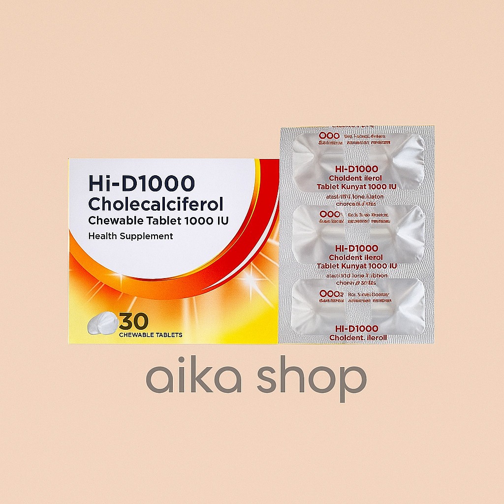 HI-D 1000 IU Strip 6 Tablet / Vitamin D-1000 Tablet Kunyah