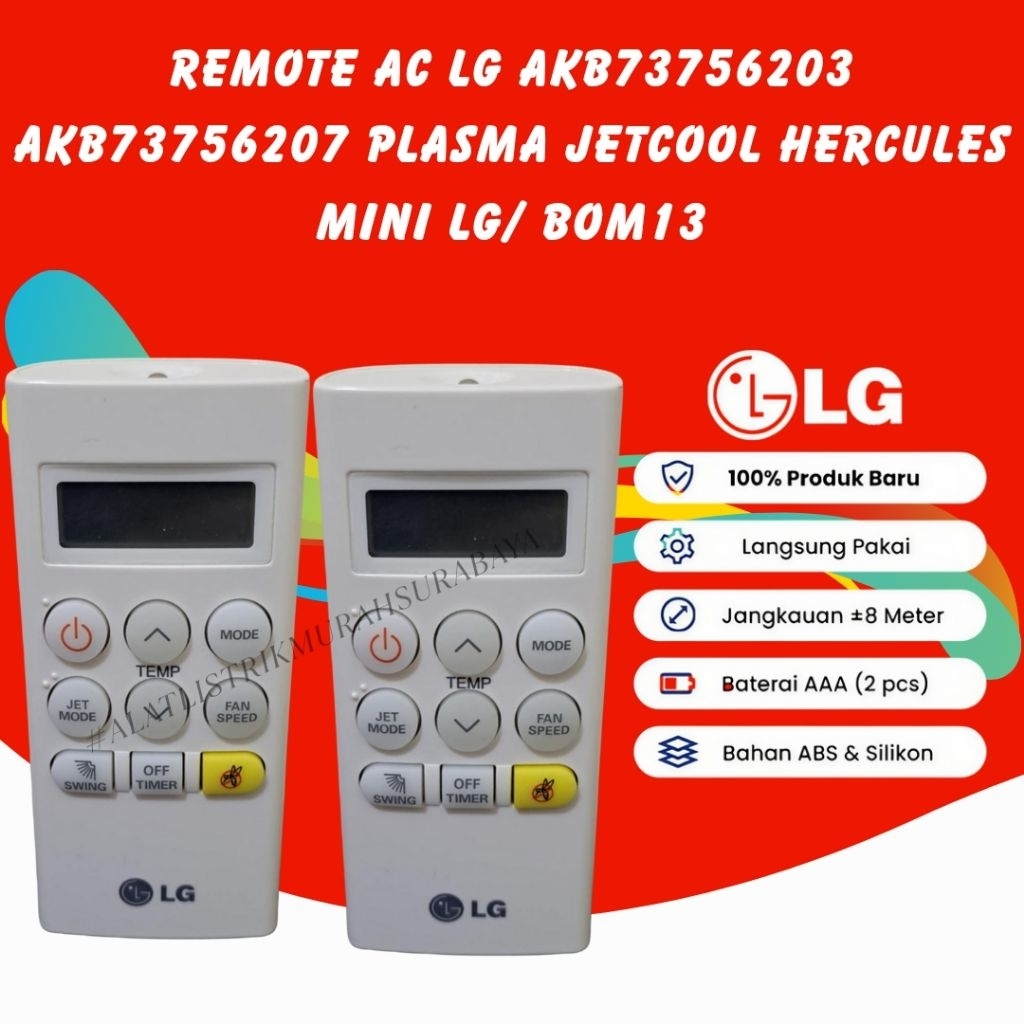 Remote AC LG AKB73756203 AKB73756207 Plasma Jetcool Hercules Mini lg ORIGINAL