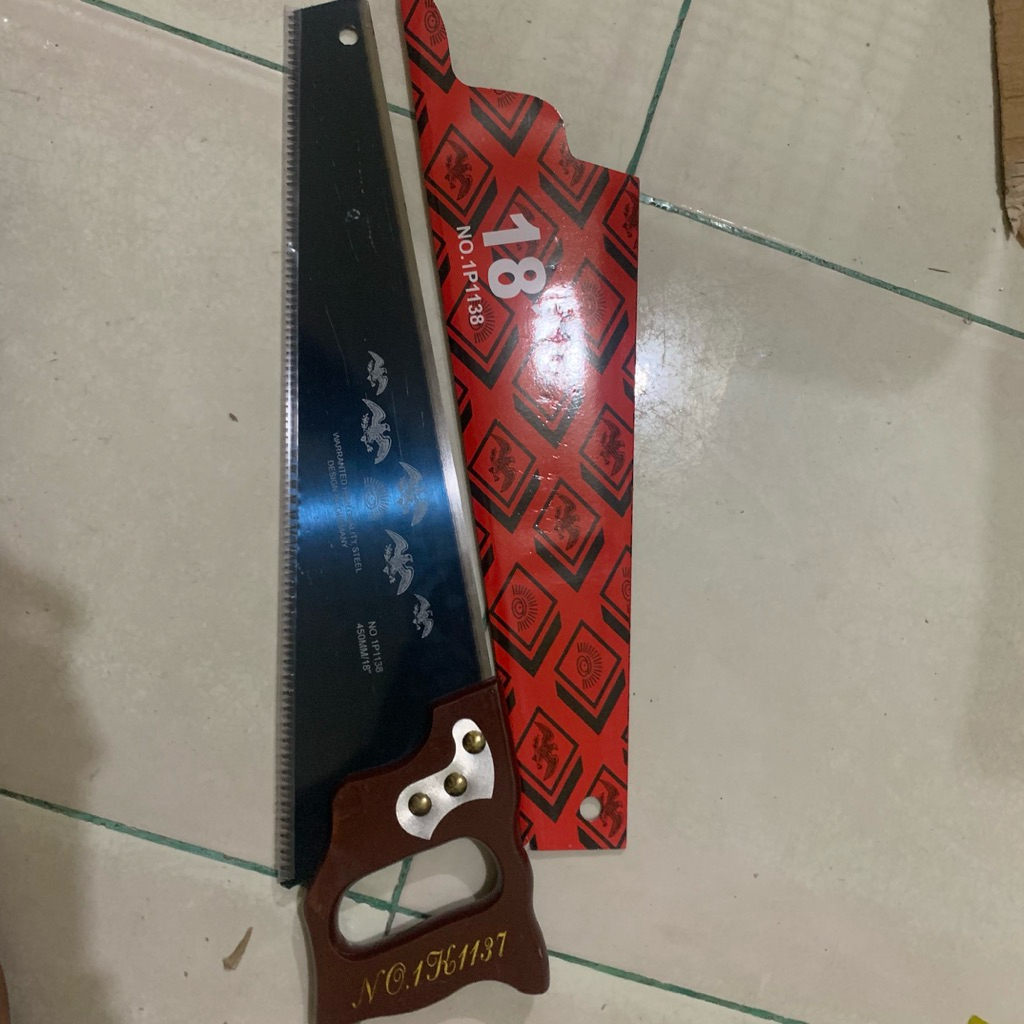 GERGAJI KAYU CAP 3 MATA OSIRIS 18 " SUPER TAJAM GERMANY GAGANG KAYU ASLI HANDSAW GERMANY GERGAJI KAY