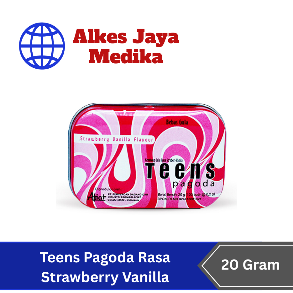

Teens Pagoda Rasa Strawberry Vanila 20gram - Permen Pelega Tenggorokan