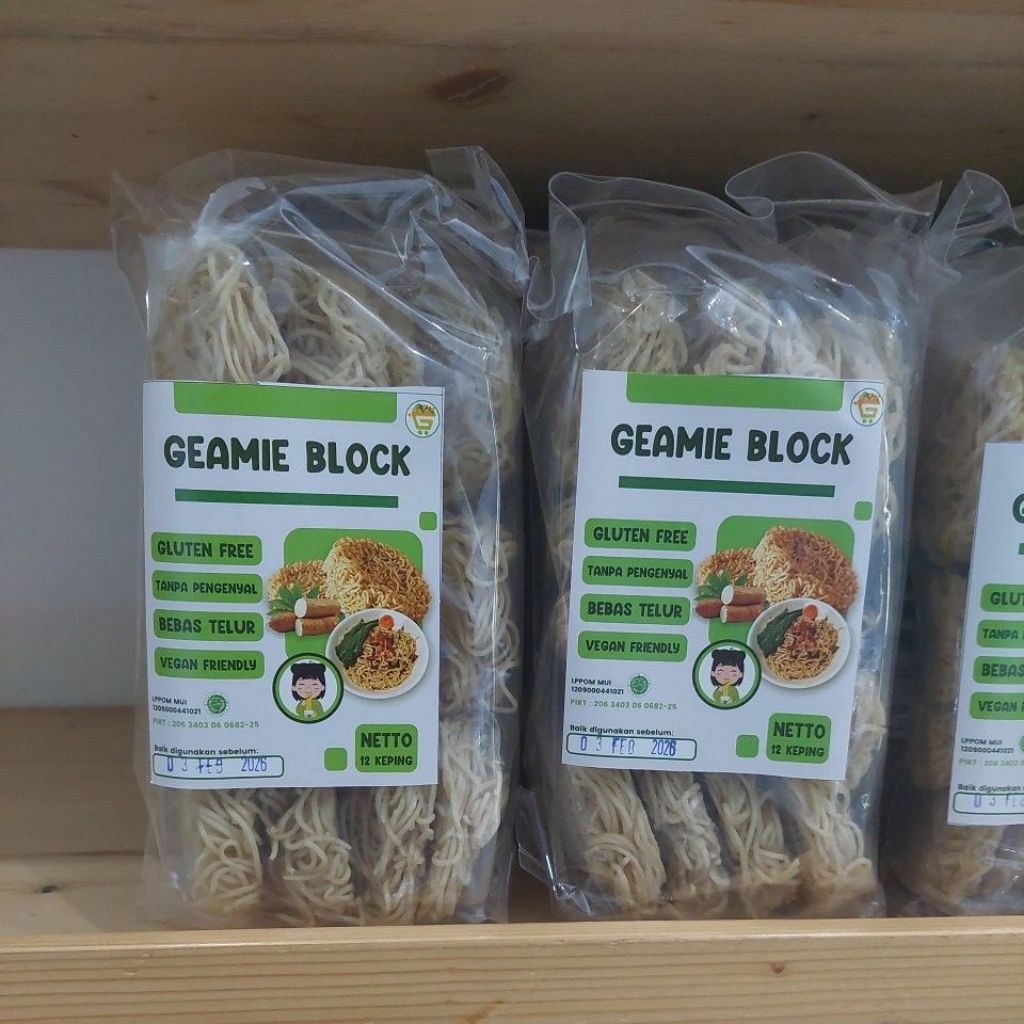 

Geamie Block Mie Gluten free, Tanpa pengenyal, Bebas Telur, No Bumbu isi 12 keping