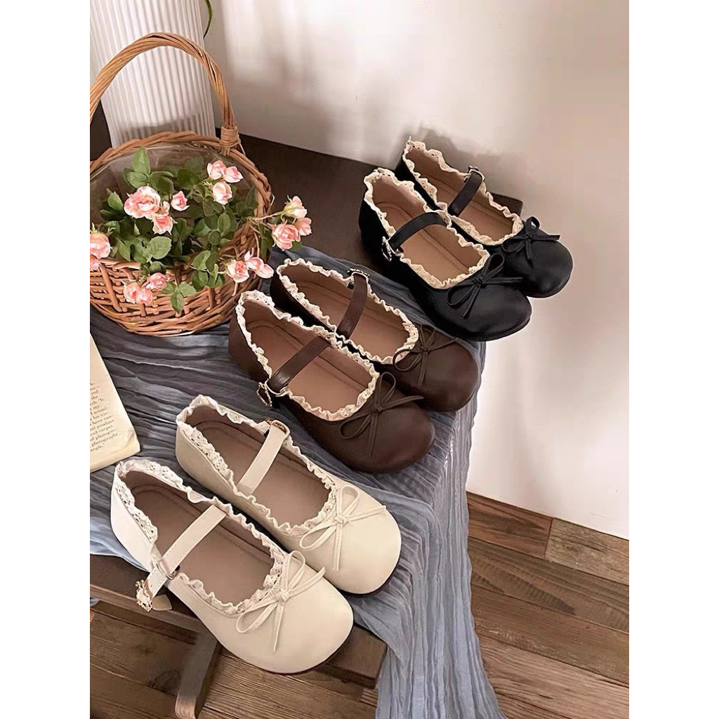 BLP220 | Flat Shoes Ballerina Flat Sandal Import Korea Shoes Clasic Hitam Coklat Cream Wanita